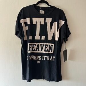 UNIF "FTW Heaven Is Where It's At" Oversized Black Graphic Tee - NWT XS